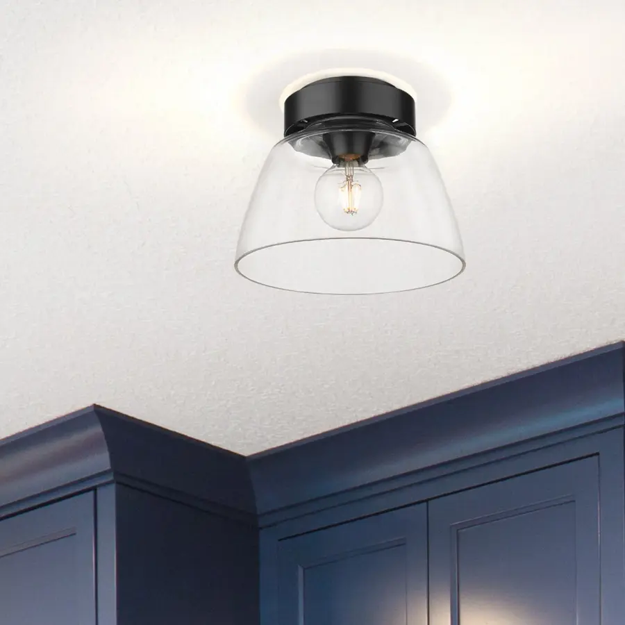 Golden Lighting Remy 1-Light Flush Mount in Matte Black - Image 5