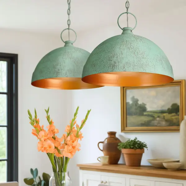 Lincoln One Light Pendant in Green Patina - Image 8
