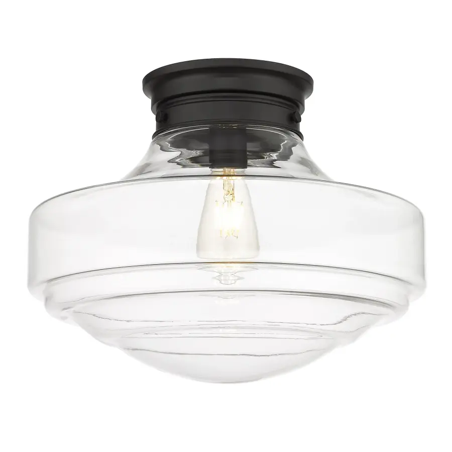 Golden Lighting Ingalls 1-Light Semi-Flush Mount in Matte Black - Image 1