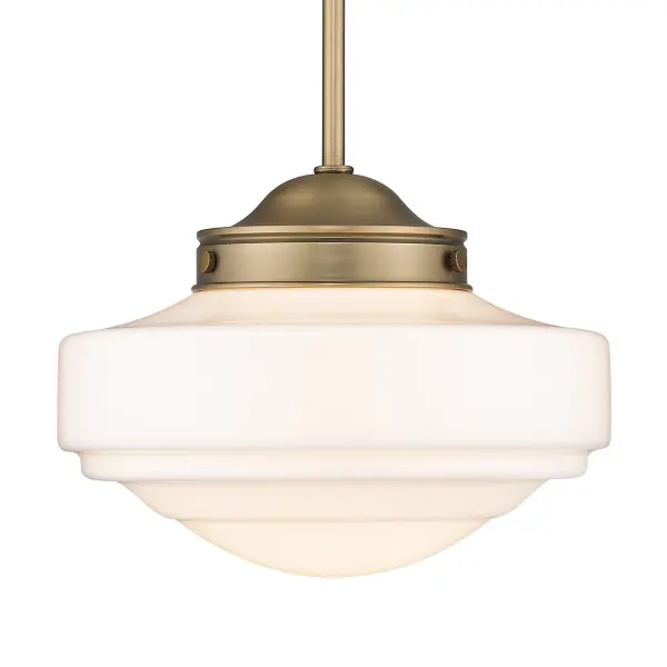 The Ingalls pendant combines nostalgic vintage milk glass with modern brass for a warm, glare-free glow. Perfect for farmhouse and transitional spaces, this compact 12" fixture offers adjustable height and works beautifully in kitchens, dining areas, and bedrooms.
