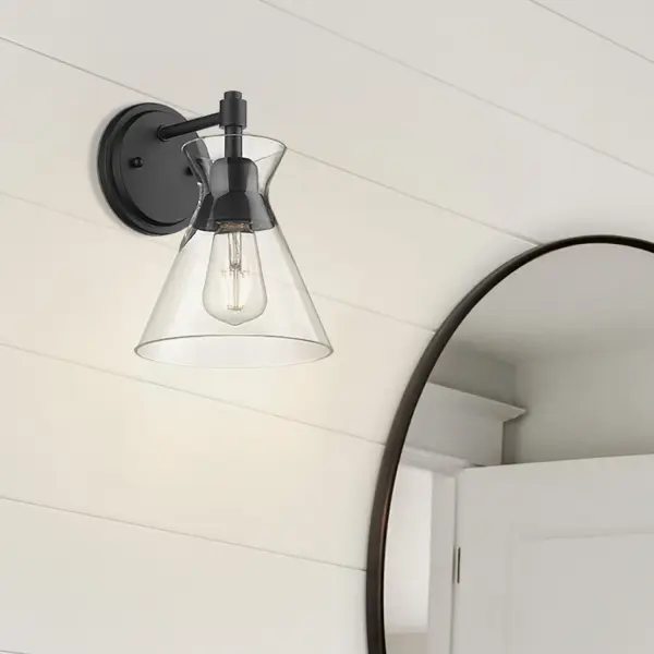 Golden Lighting Malta 1-Light Wall Sconce in Matte Black - Image 5