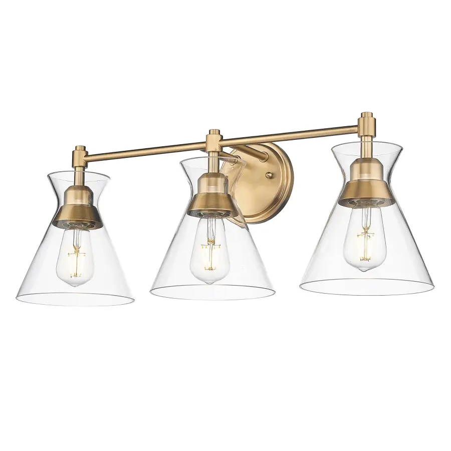 Golden Lighting Malta 3-Light Vanity in Brushed Champagne Brass - Image 1