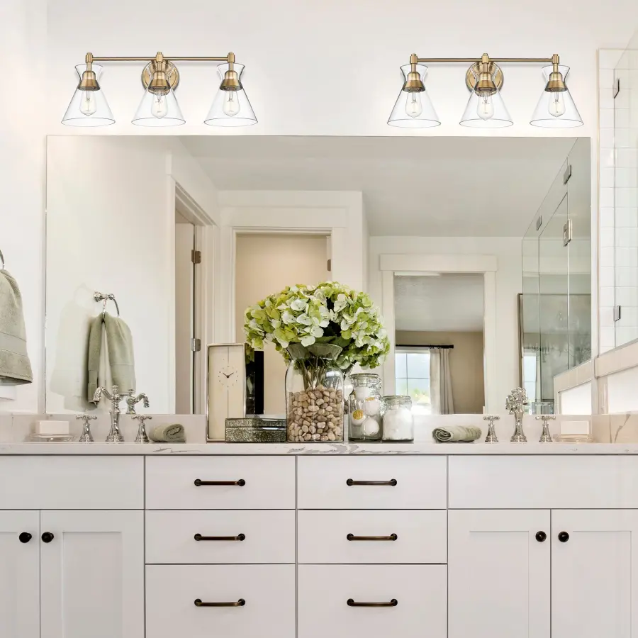 Golden Lighting Malta 3-Light Vanity in Brushed Champagne Brass - Image 2