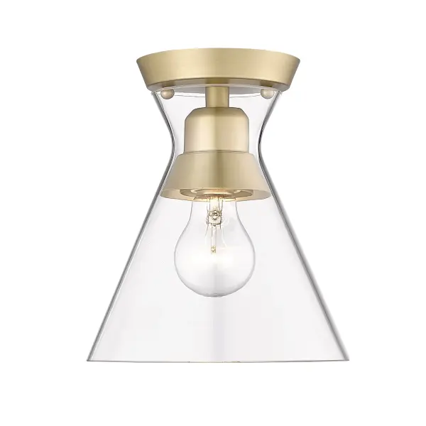 Golden Lighting Malta 1-Light Flush Mount in Brushed Champagne Brass - Image 1