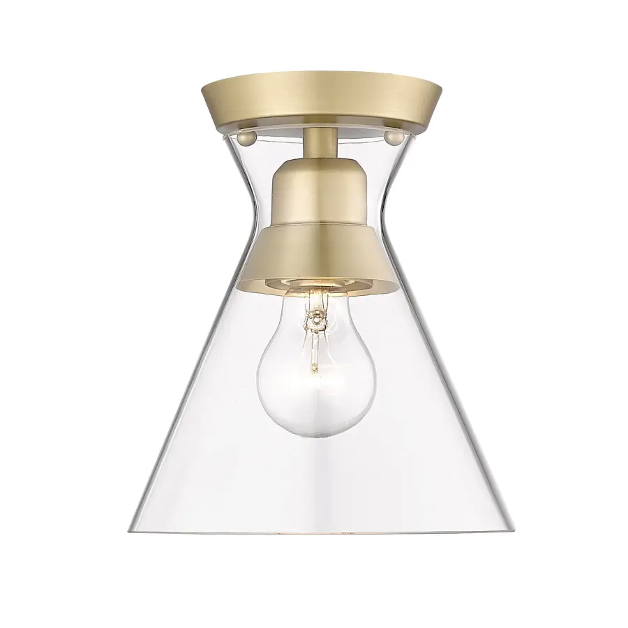 Golden Lighting Malta 1-Light Flush Mount in Brushed Champagne Brass - Image 1