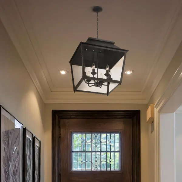 Golden Lighting Abingdon 6-Light Pendant in Antique Black Iron - Image 2