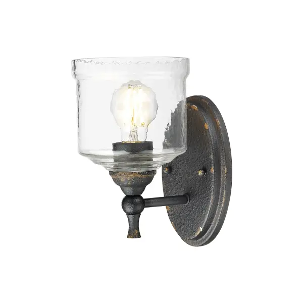 Golden Lighting Keating 1-Light Wall Sconce in Antique Black Iron - Image 3