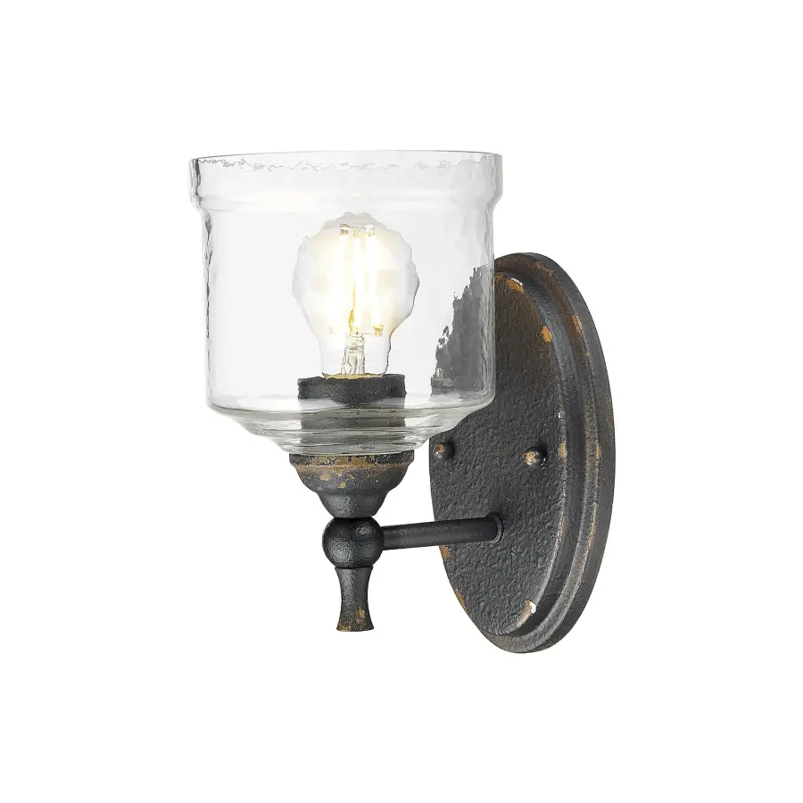 Golden Lighting Keating 1-Light Wall Sconce in Antique Black Iron - Image 3