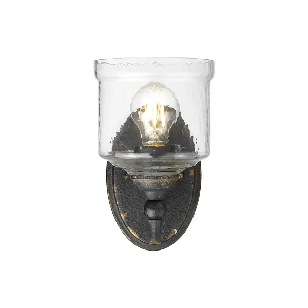 Golden Lighting Keating 1-Light Wall Sconce in Antique Black Iron - Image 4