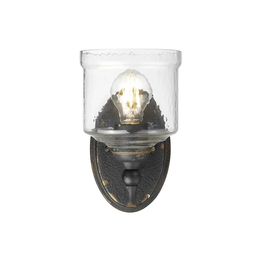 Golden Lighting Keating 1-Light Wall Sconce in Antique Black Iron - Image 4