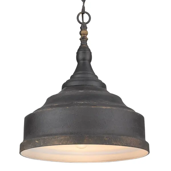Keating Three Light Pendant in Antique Black Iron - Image 1
