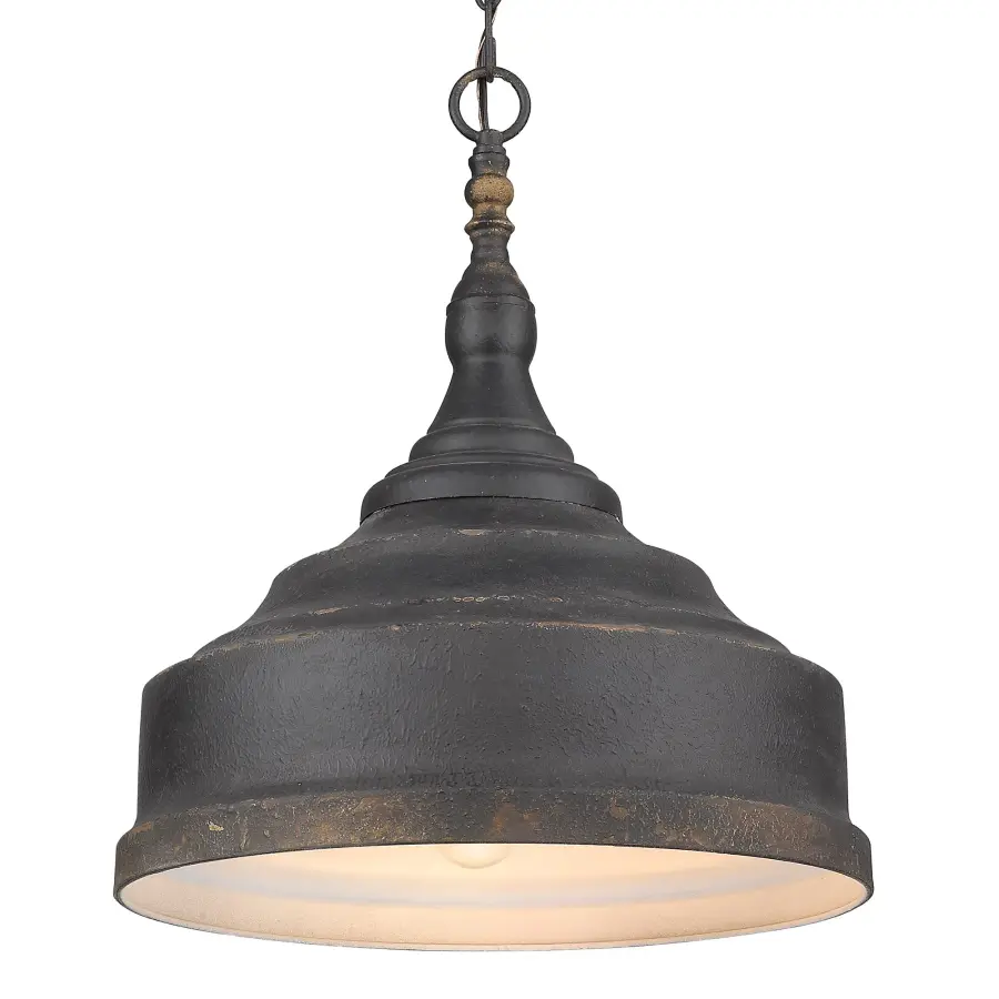 Keating Three Light Pendant in Antique Black Iron - Image 1