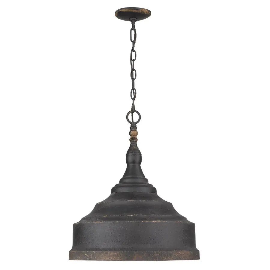 Keating Three Light Pendant in Antique Black Iron - Image 2