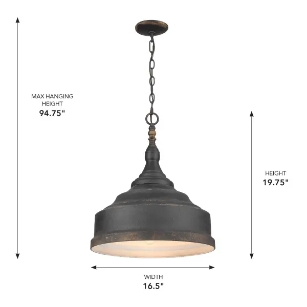 Keating Three Light Pendant in Antique Black Iron - Image 5