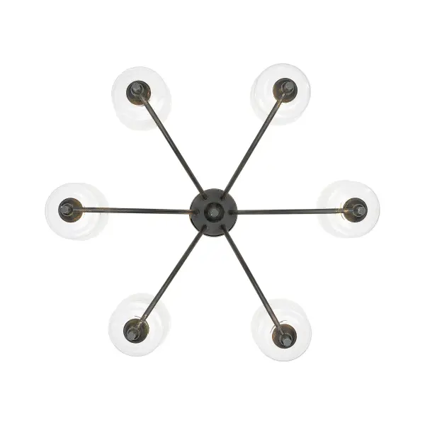 Golden Lighting Keating 6-Light Chandelier in Antique Black Iron - Image 4