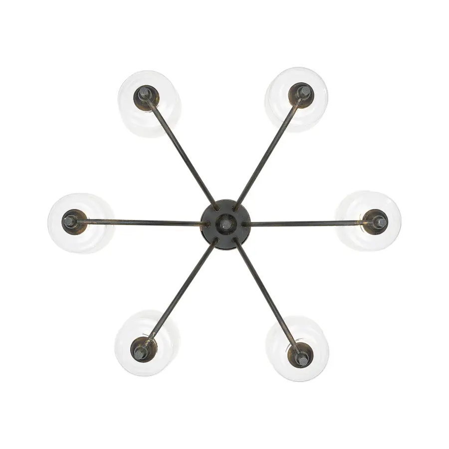 Golden Lighting Keating 6-Light Chandelier in Antique Black Iron - Image 4