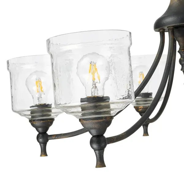 Golden Lighting Keating 6-Light Chandelier in Antique Black Iron - Image 5