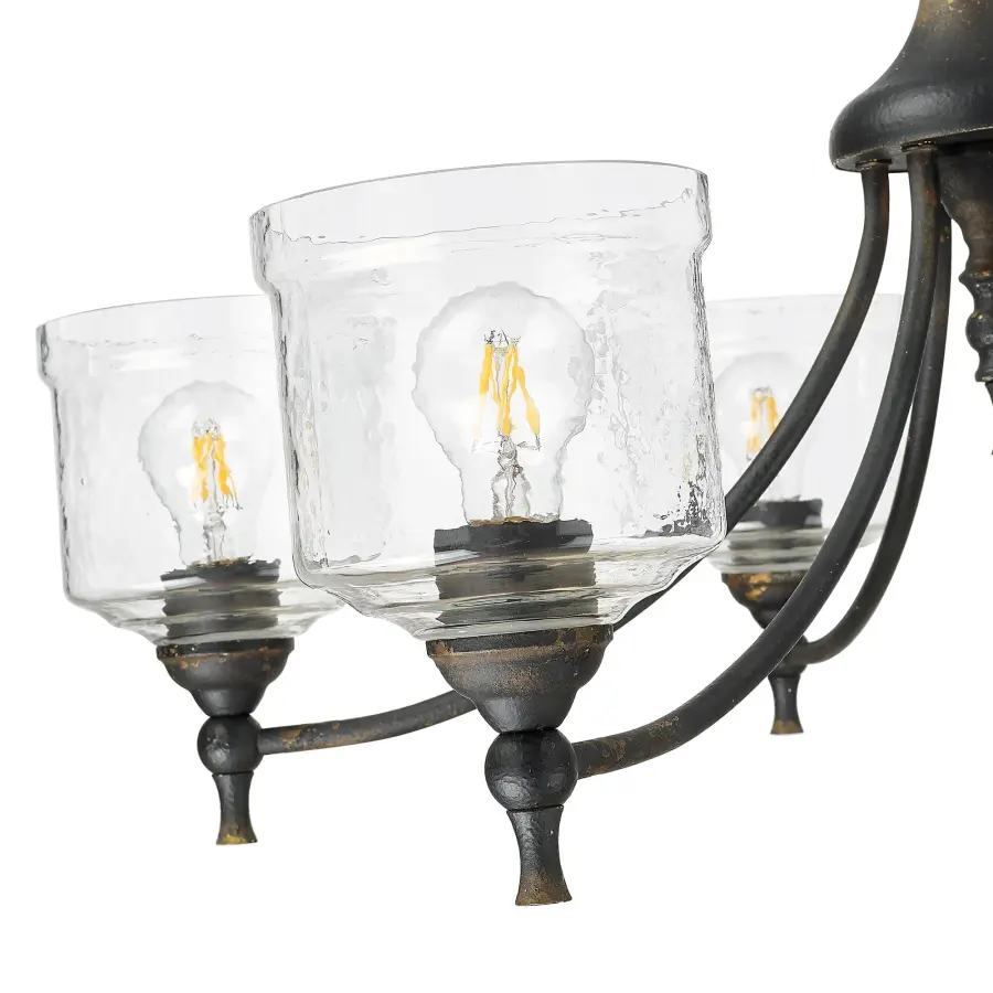 Golden Lighting Keating 6-Light Chandelier in Antique Black Iron - Image 5