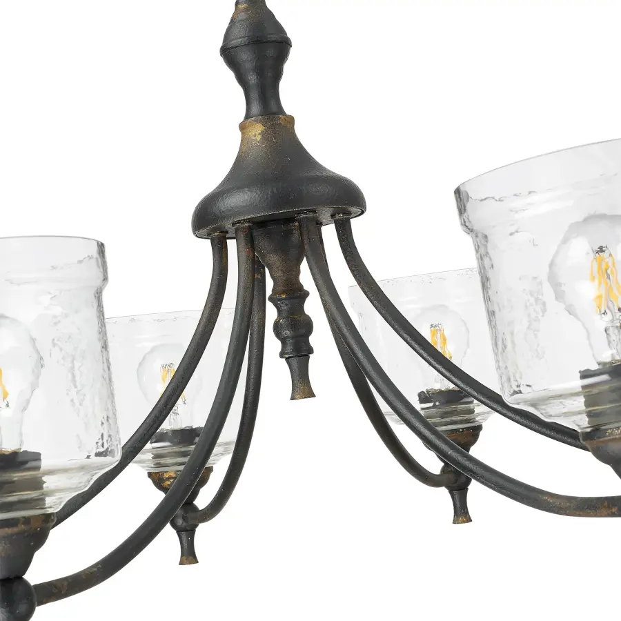 Golden Lighting Keating 6-Light Chandelier in Antique Black Iron - Image 6