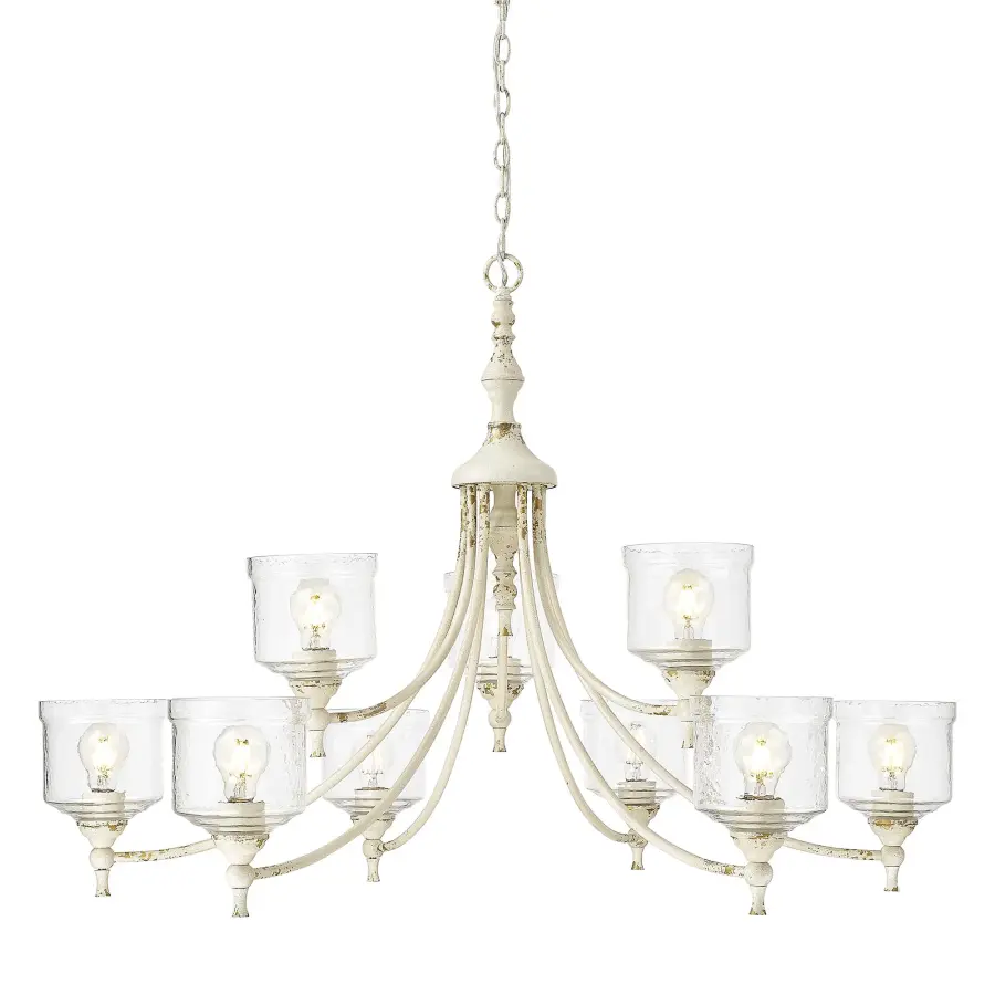 Golden Lighting Keating 9-Light Chandelier in Antique Ivory - Image 1