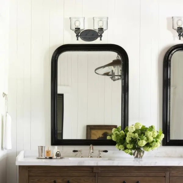 Rustic Elegance Meets Practical Bathroom Lighting - Image 2