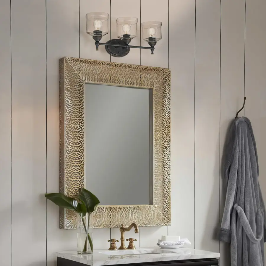 Rustic Farmhouse Charm Meets Practical Bathroom Illumination - Image 2