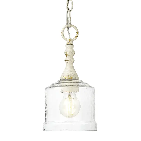 Elegant Mini Pendant with Artisan Glass and Timeless Farmhouse Appeal - Image 1