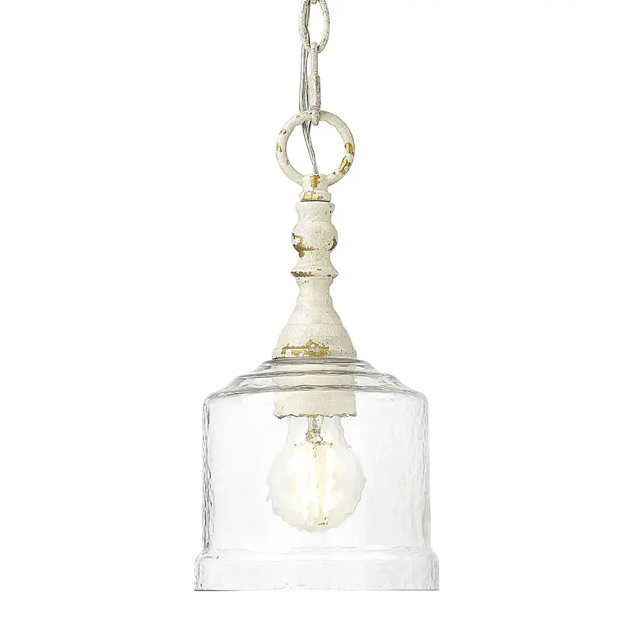 Elegant Mini Pendant with Artisan Glass and Timeless Farmhouse Appeal - Image 1