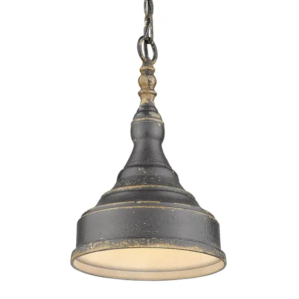 Keating One Light Mini Pendant in Antique Black Iron - Image 1