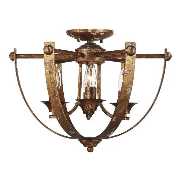 Victoria Four Light Semi-Flush Mount in Heirloom Gold - Image 2