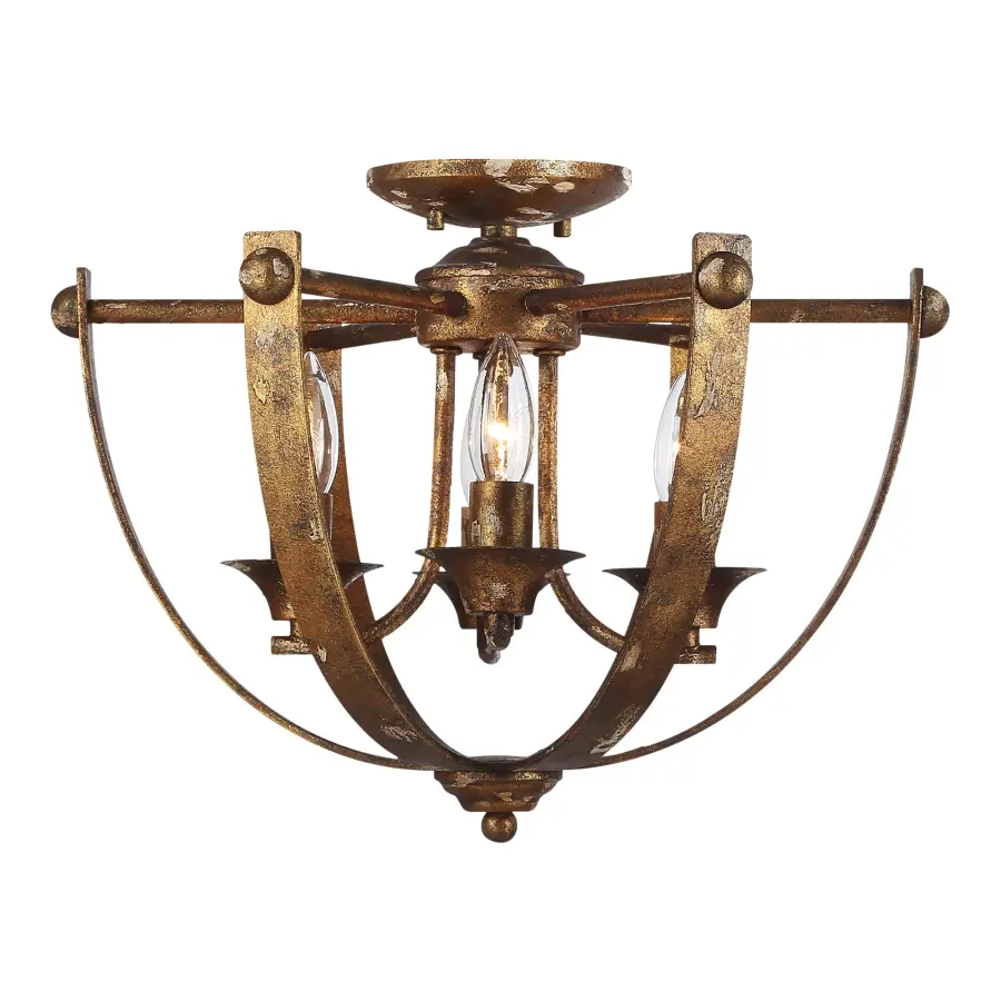 Victoria Four Light Semi-Flush Mount in Heirloom Gold - Image 2