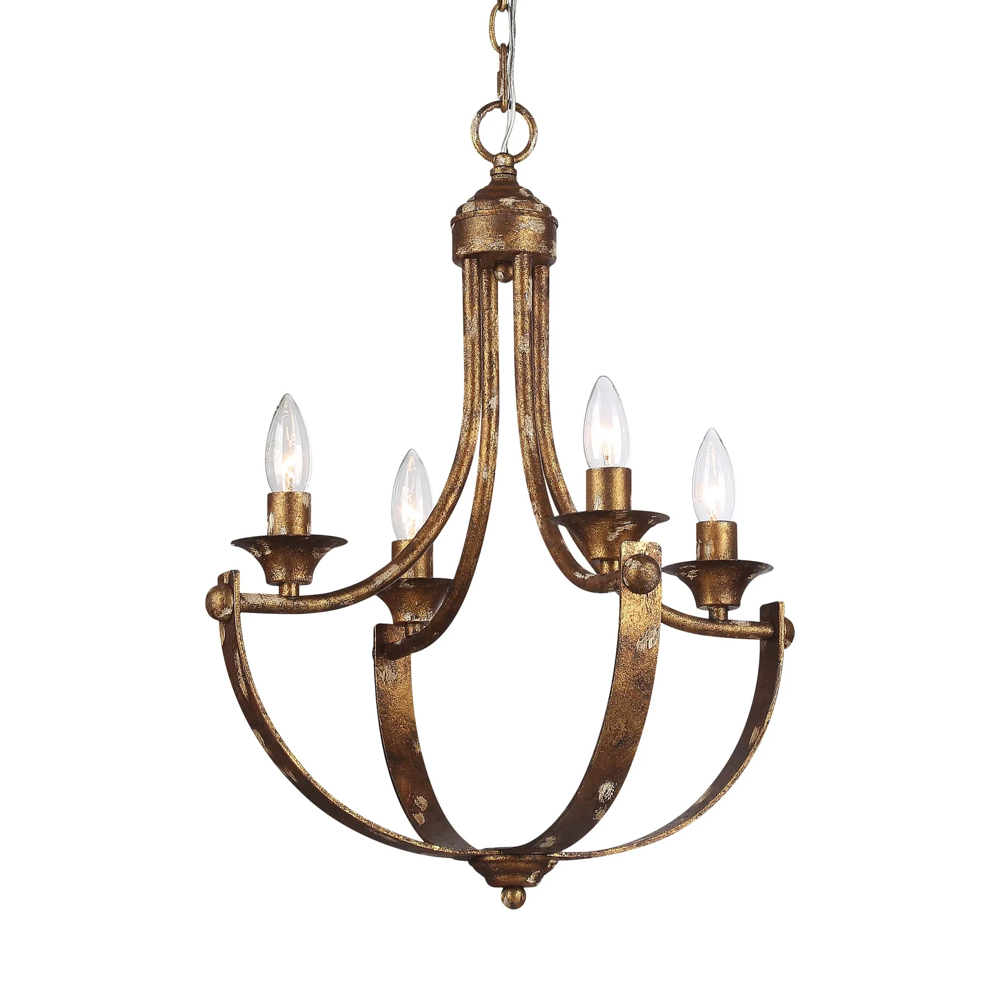 Victoria Four Light Chandelier in Heirloom Gold