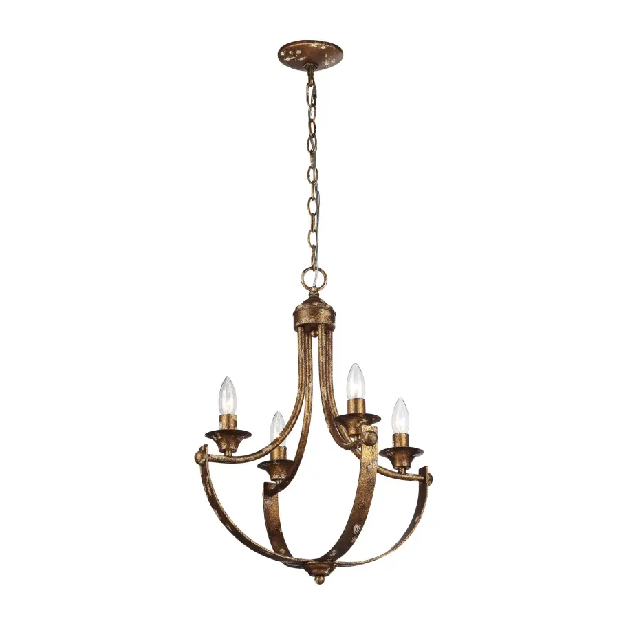 Victoria 4-Light Chandelier in Heirloom Gold - Image 3