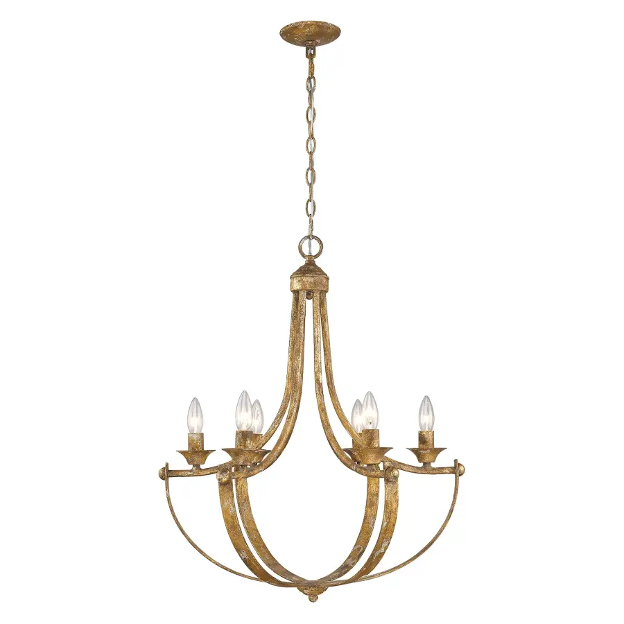 Victoria 6-Light Chandelier in Heirloom Gold - Image 2