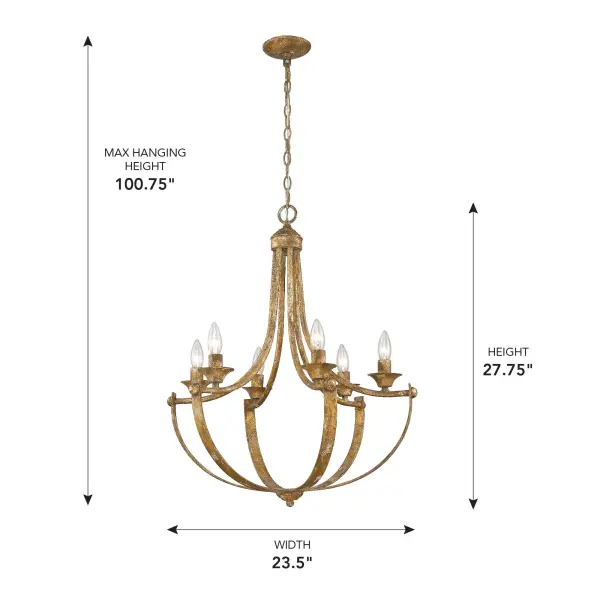 Victoria 6-Light Chandelier in Heirloom Gold - Image 5