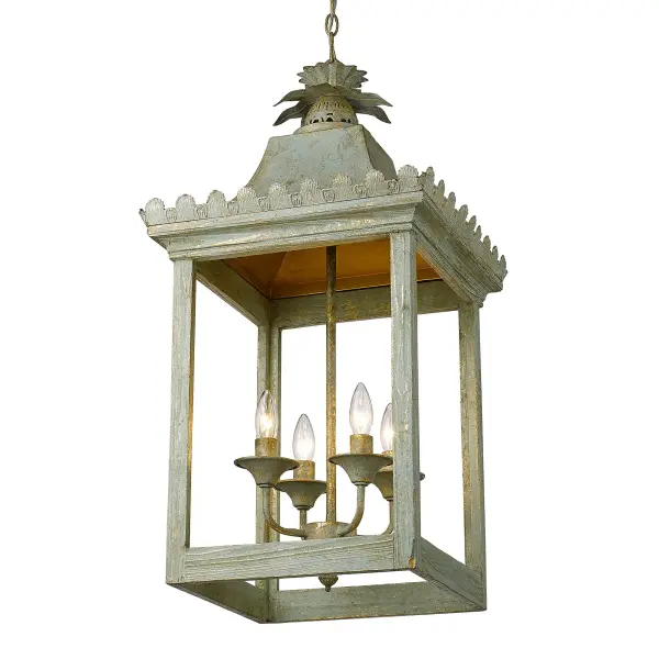 Golden Lighting Finley 4-Light Pendant in Vintage Sage - Image 1
