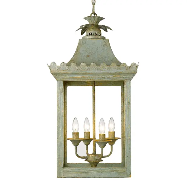 Golden Lighting Finley 4-Light Pendant in Vintage Sage - Image 3
