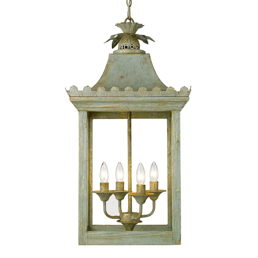Golden Lighting Finley 4-Light Pendant in Vintage Sage - Image 3
