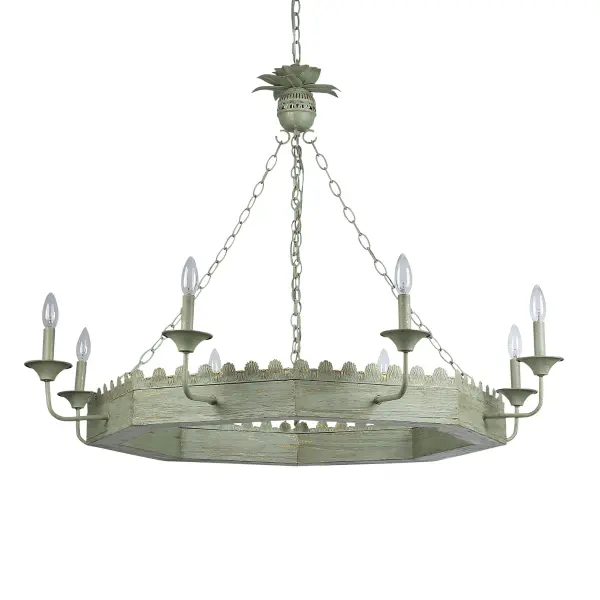 Golden Lighting Finley 8-Light Chandelier in Vintage Sage - Image 1