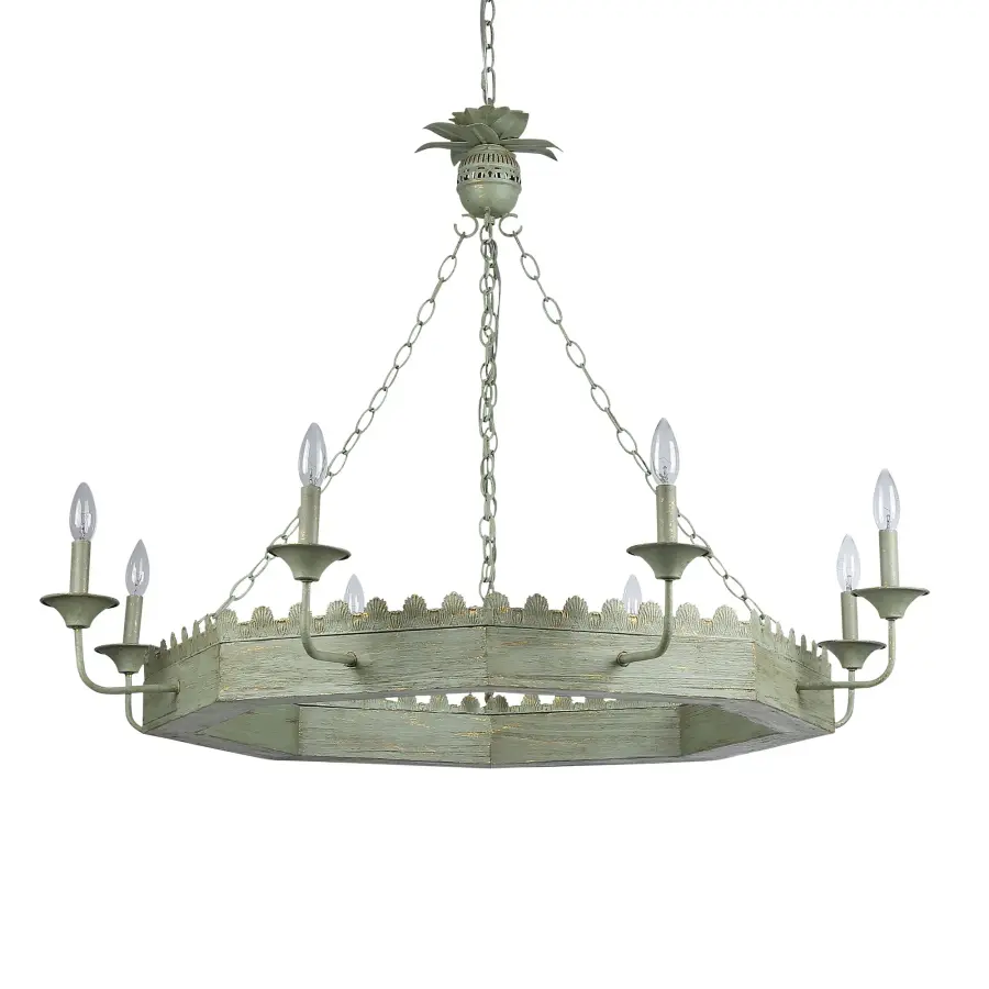 Golden Lighting Finley 8-Light Chandelier in Vintage Sage - Image 1