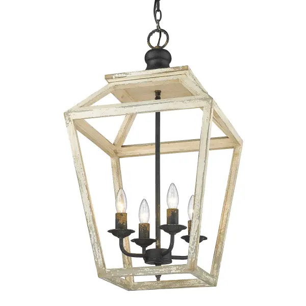Golden Lighting Haiden 4-Light Pendant in Antique Black Iron - Image 1