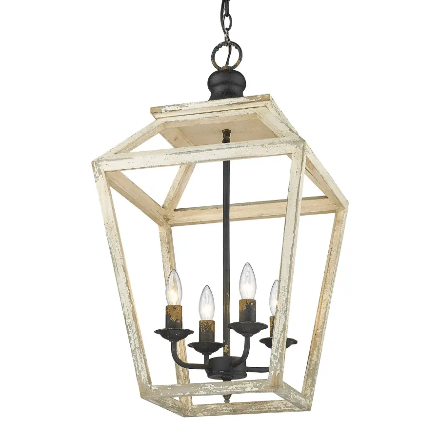 Golden Lighting Haiden 4-Light Pendant in Antique Black Iron - Image 1