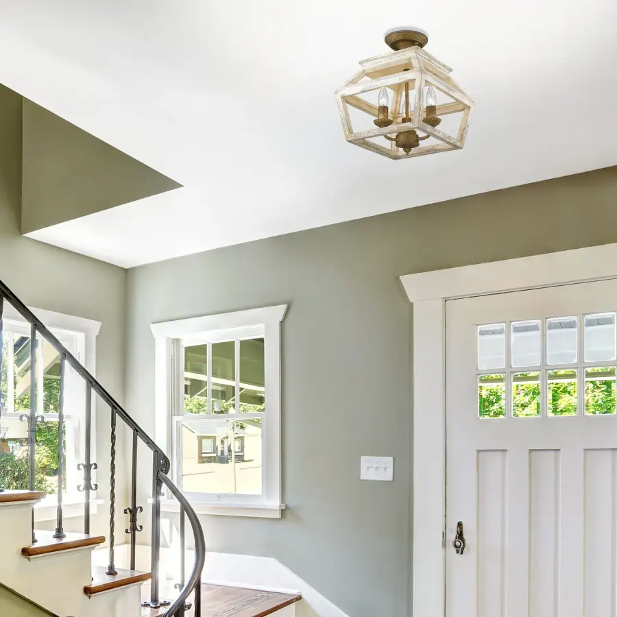 Haiden Three Light Semi-Flush Mount in Burnished Chestnut - Image 2