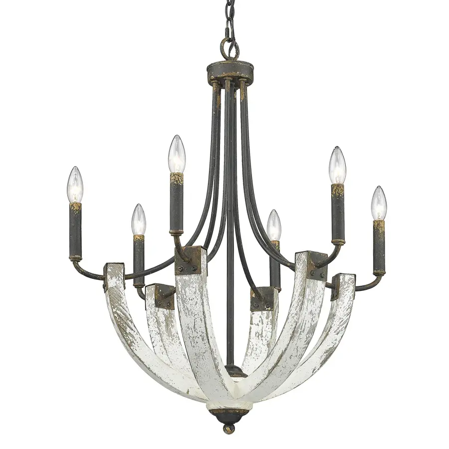 Elwood 6-Light Chandelier in Antique Black Iron - Image 3