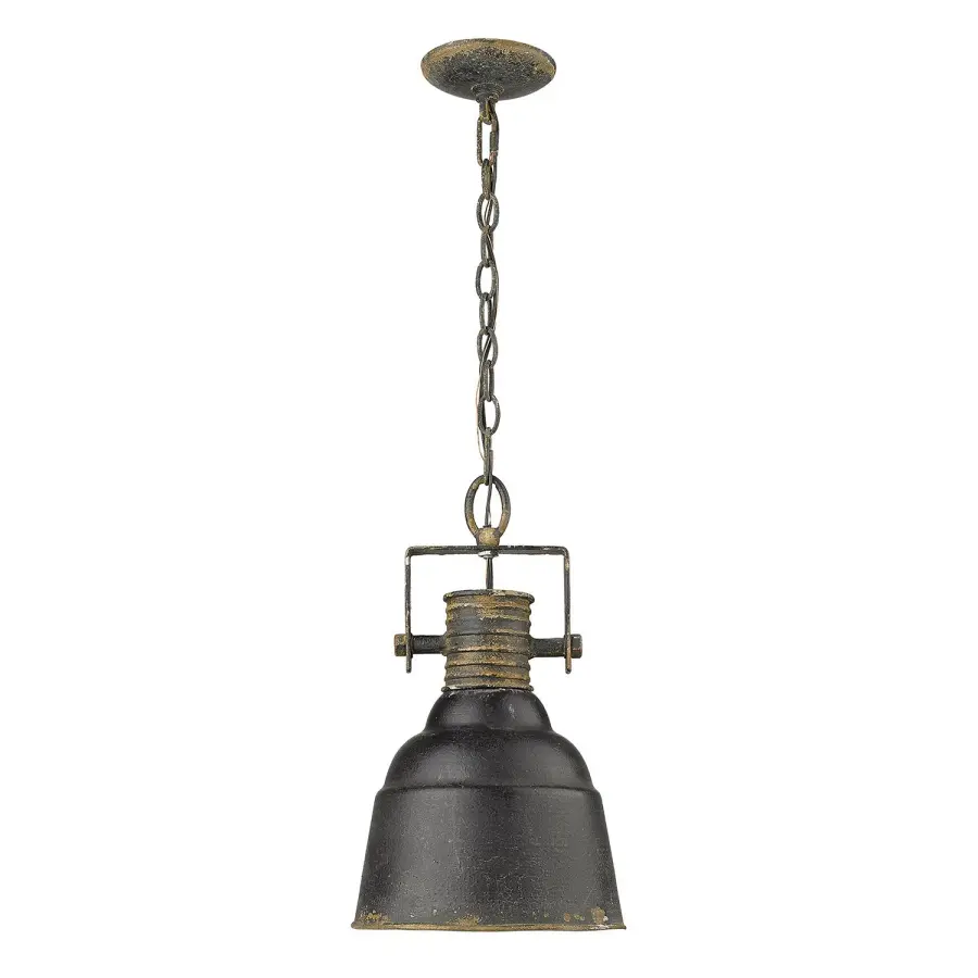 Quarry One Light Mini Pendant in Antique Black Iron - Image 2