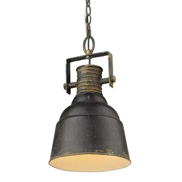 Quarry One Light Mini Pendant in Antique Black Iron - Image 3