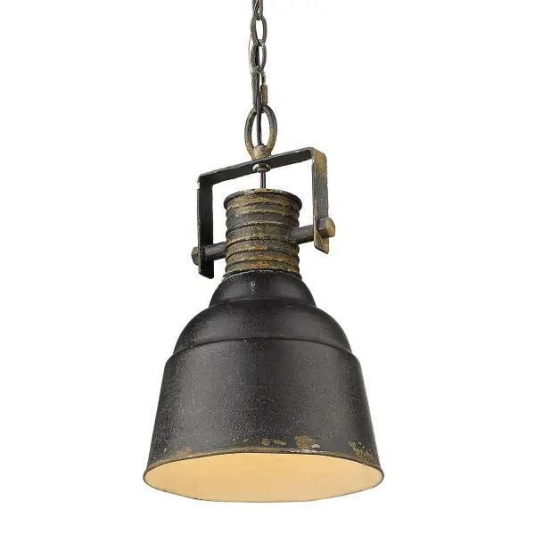 Quarry One Light Mini Pendant in Antique Black Iron - Image 4