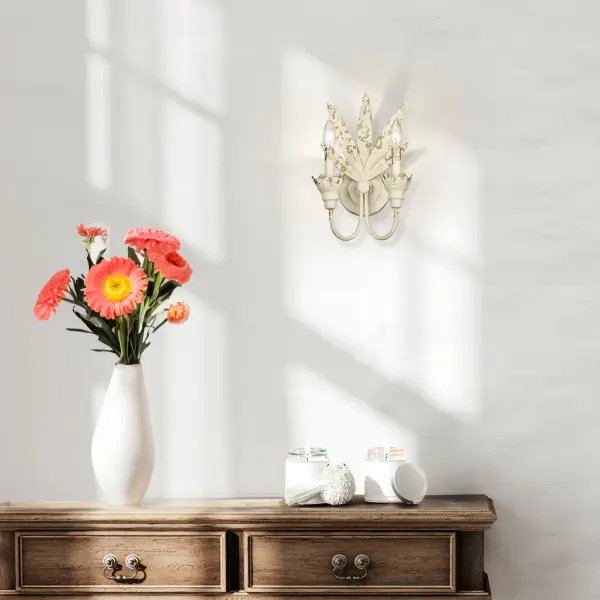 Golden Lighting Lillianne 2-Light Wall Sconce in Antique Ivory - Image 2