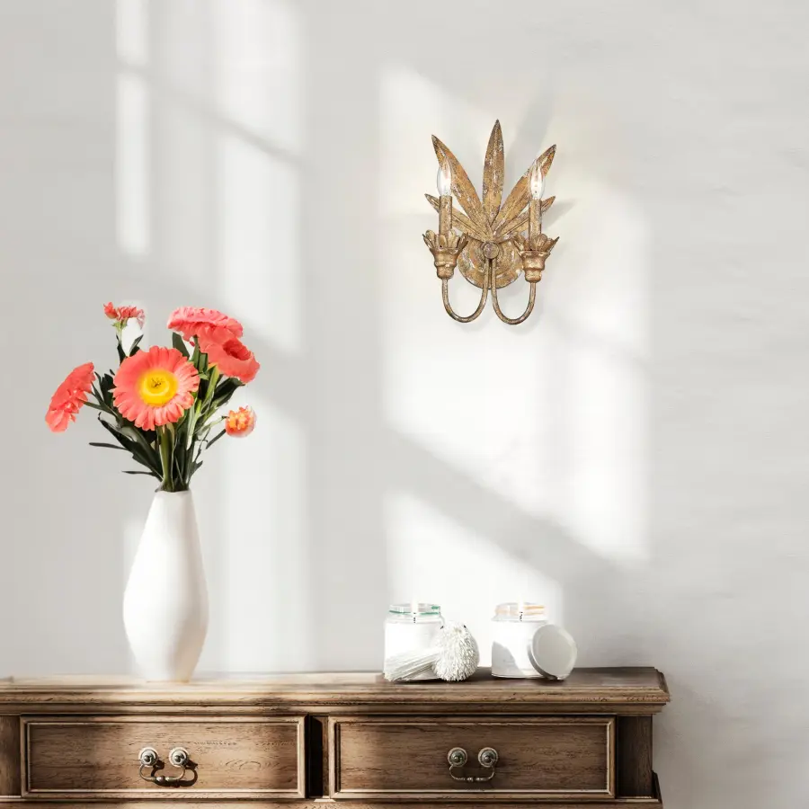 Golden Lighting Lillianne 2-Light Wall Sconce in Heirloom Gold - Image 2