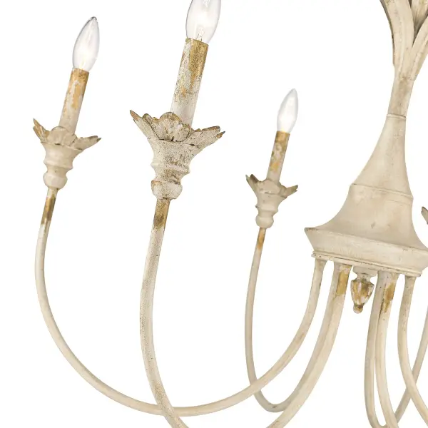 Golden Lighting Lillianne 6-Light Chandelier in Antique Ivory - Image 3